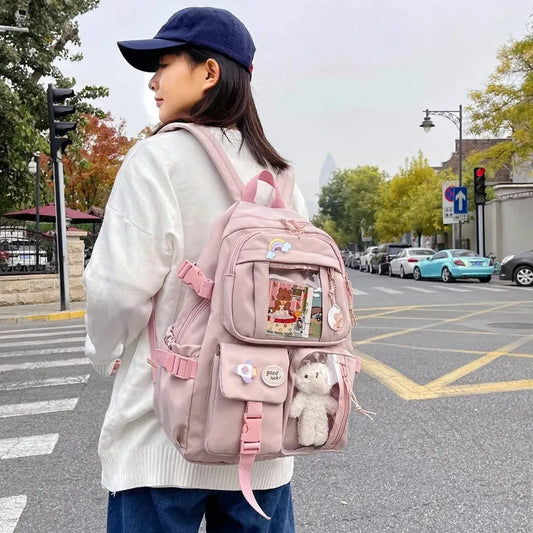 Cute Women Backpacks Multi-Pocket School Backpack for Student