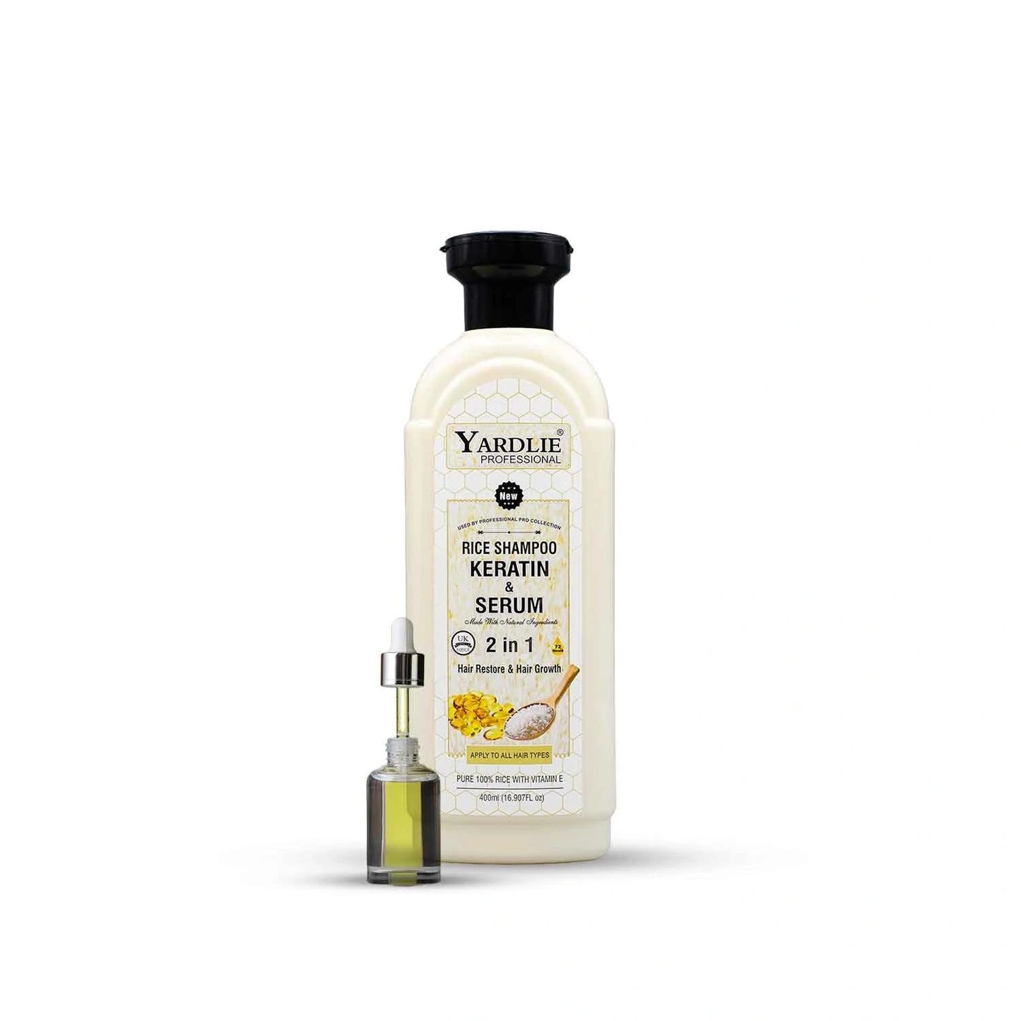 Yardlie Professional Rice Shampoo with Keratin and Serum 2 in 1
