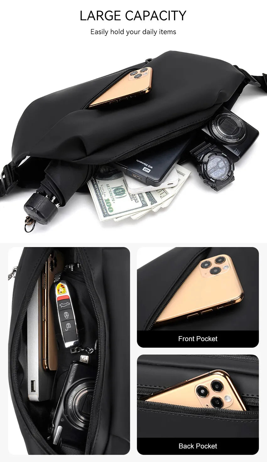 Multi-Purpose Waist & Crossbody Bag – Ideal for Travel & Everyday Use
