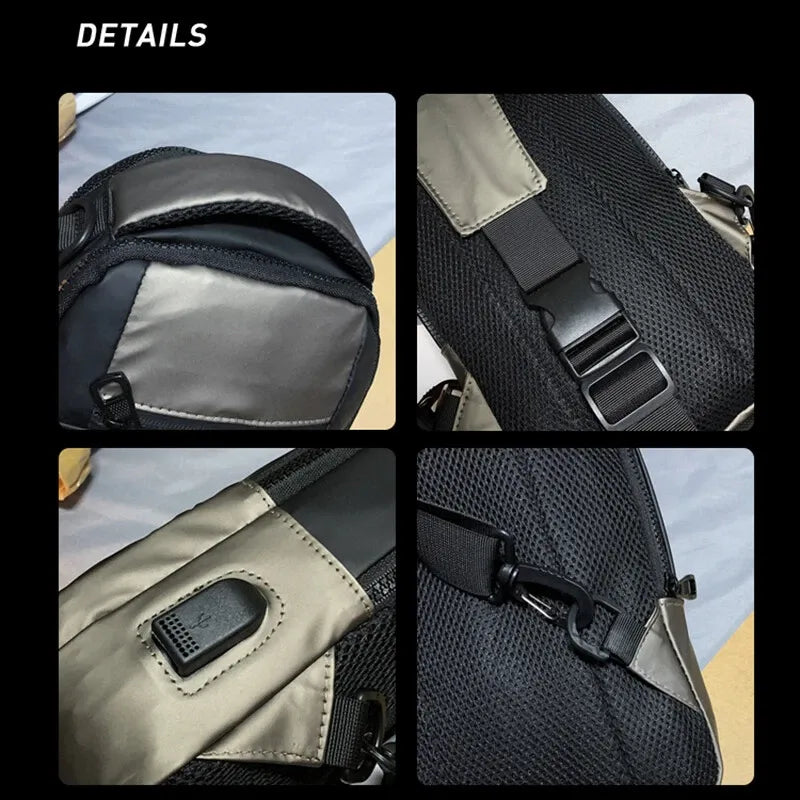 Men Women Shoulder Bag Sling Crossbody Chest Nylon Travel Outdoor Backpack