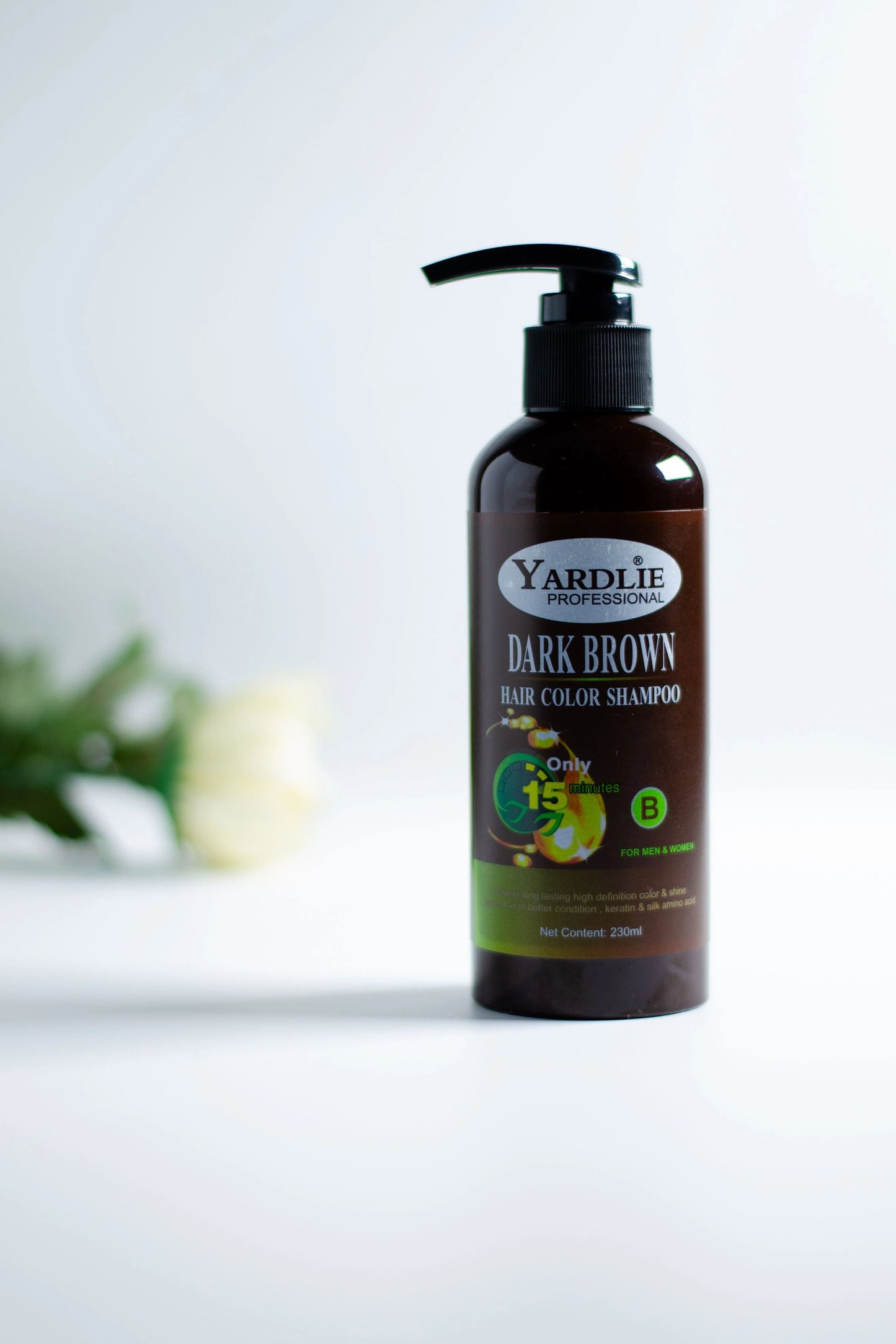 Yardlie Professional Hair Color Shampoo Mixing Paste | Natural Black OR Brwon | 2-in-1 | Ammonia-Free, Long-Lasting Shine | 460ml