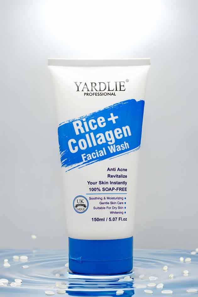 Yardlie Rice Facial Wash with Collagen 150ml | Gentle Hydrating Face Cleanser